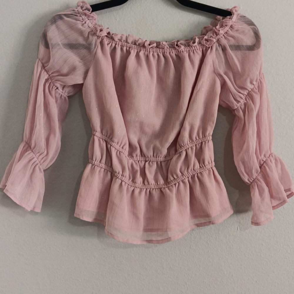 Elegant Pink Off-Shoulder Women's Top